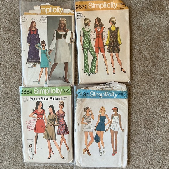Vintage 70s sewing pattern lot bust 34 - Picture 2 of 3
